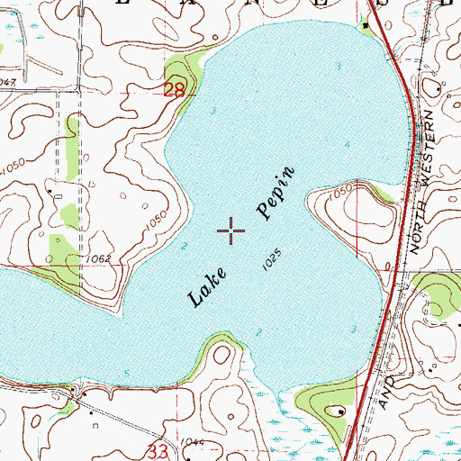 Topographic Map of Lake Pepin, MN