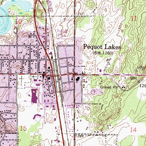 Topographic Map of Pequot Lakes, MN