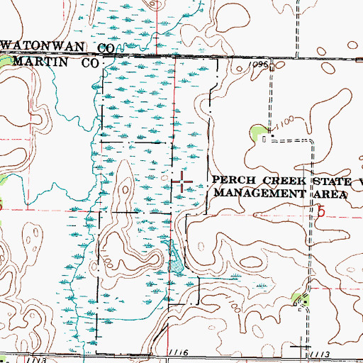 Topographic Map of Perch Creek State Wildlife Management Area, MN