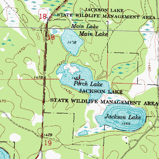 Topographic Map of Perch Lake, MN