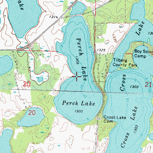 Topographic Map of Perch Lake, MN
