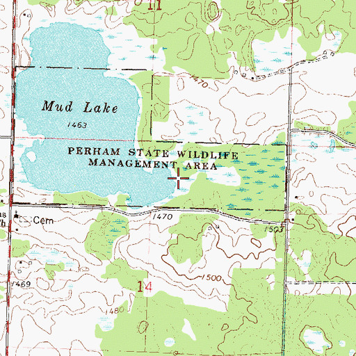 Topographic Map of Perham State Wildlife Management Area, MN