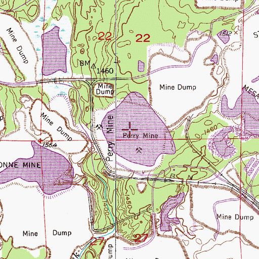 Topographic Map of Perry Mine, MN