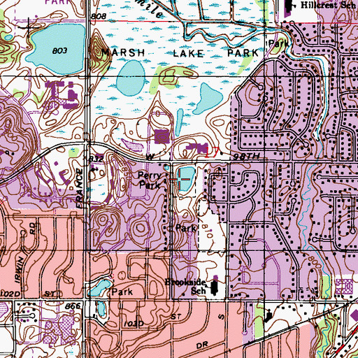 Topographic Map of Perry Park, MN