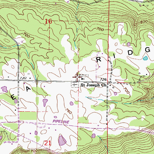 Topographic Map of Saint Joe Cemetery, AR