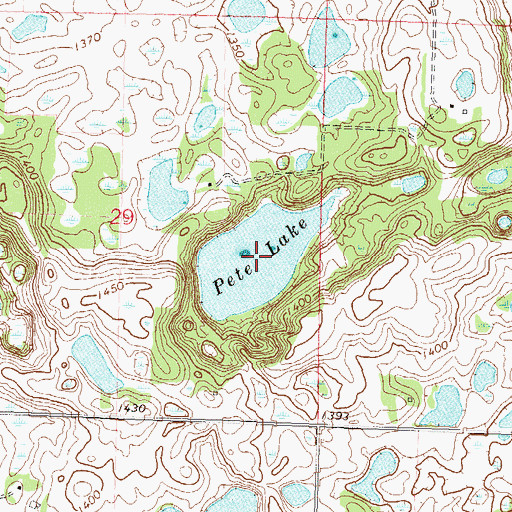 Topographic Map of Pete Lake, MN