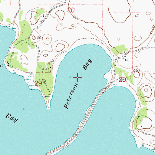 Topographic Map of Peterson Bay, MN