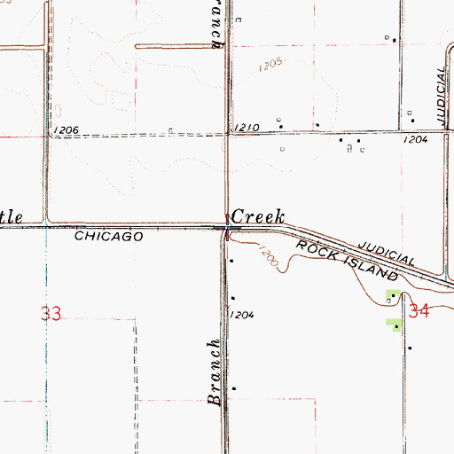 Topographic Map of Peterson Branch, MN
