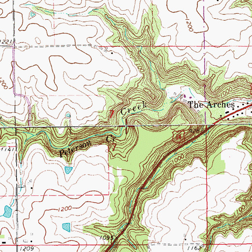 Topographic Map of Peterson Creek, MN