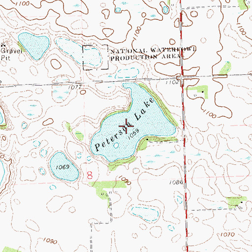 Topographic Map of Peterson Lake, MN