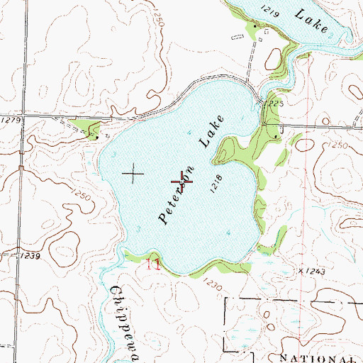 Topographic Map of Peterson Lake, MN
