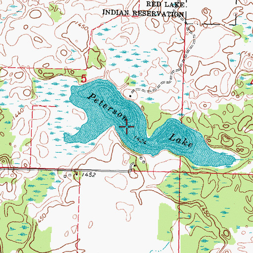 Topographic Map of Peterson Lake, MN
