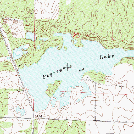 Topographic Map of Peysenske Lake, MN
