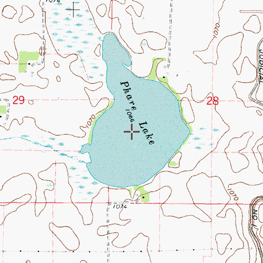 Topographic Map of Phare Lake, MN