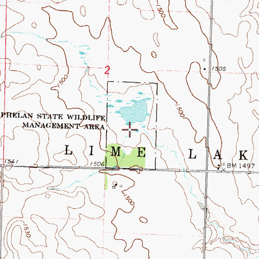 Topographic Map of Phelan State Wildlife Management Area, MN