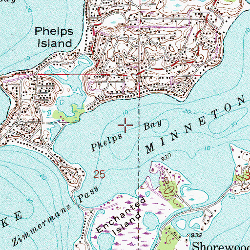 Topographic Map of Phelps Bay, MN