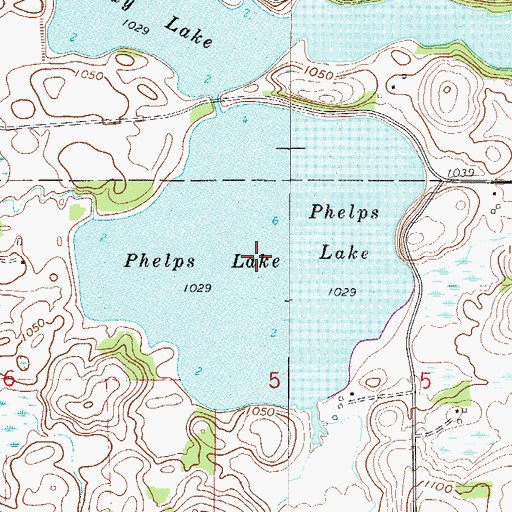 Topographic Map of Phelps Lake, MN
