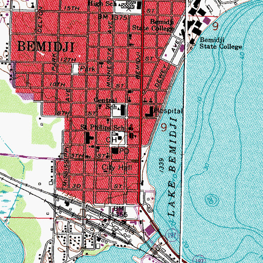 Topographic Map of Phillips School, MN