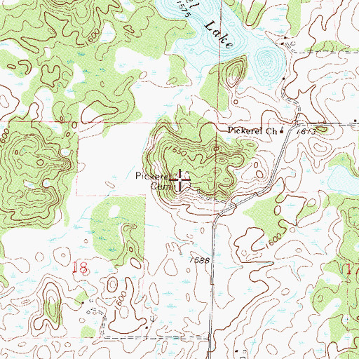 Topographic Map of Pickerel Cemetery, MN