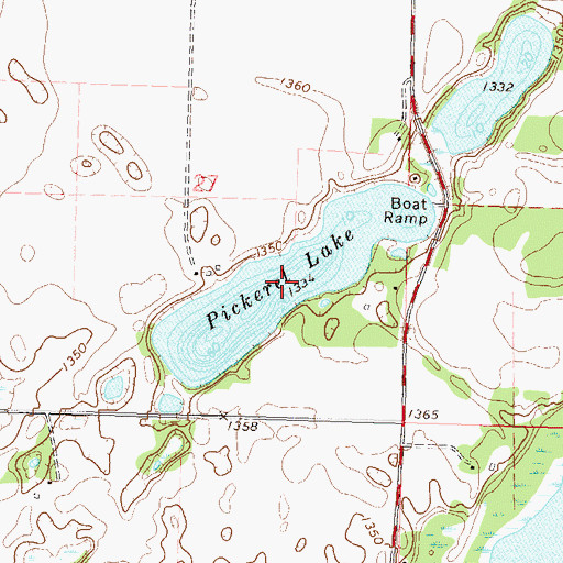 Topographic Map of Pickerel Lake, MN