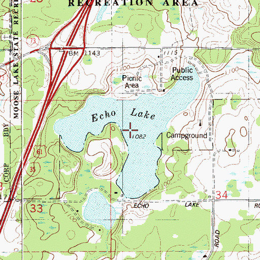 Topographic Map of Echo Lake, MN