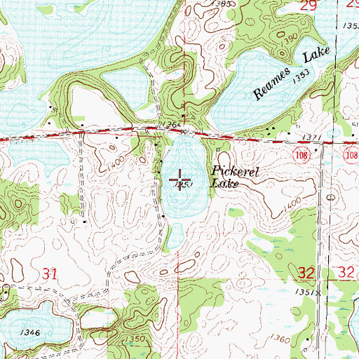 Topographic Map of Pickerel Lake, MN