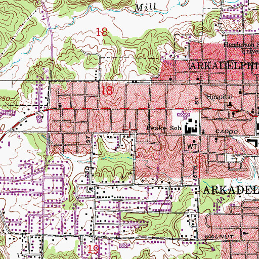 Topographic Map of David Temple Church of God in Christ, AR