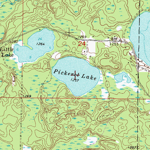 Topographic Map of Pickerel Lake, MN