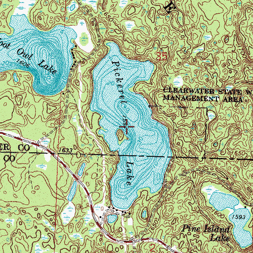 Topographic Map of Pickerel Lake, MN
