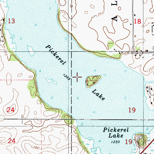 Topographic Map of Pickerel Lake, MN