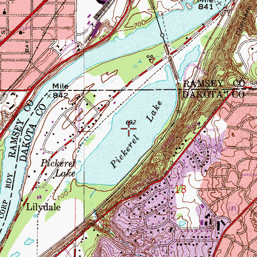 Topographic Map of Pickerel Lake, MN