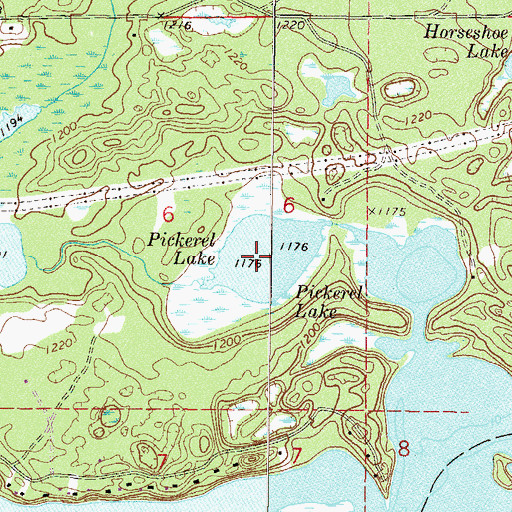 Topographic Map of Pickerel Lake, MN
