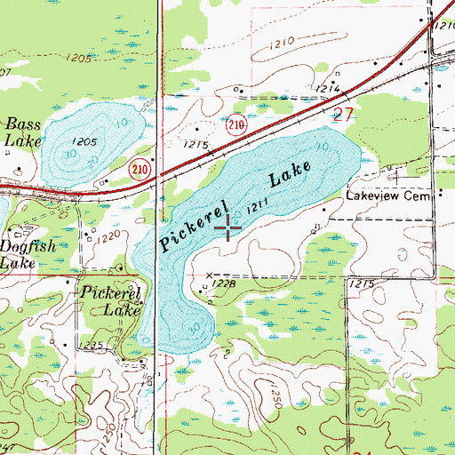 Topographic Map of Pickerel Lake, MN