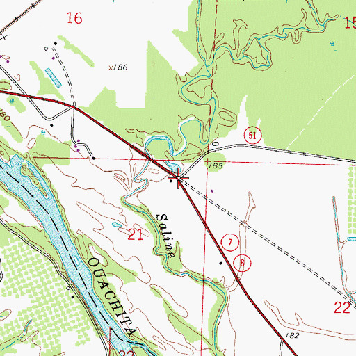 Topographic Map of Daleville, AR