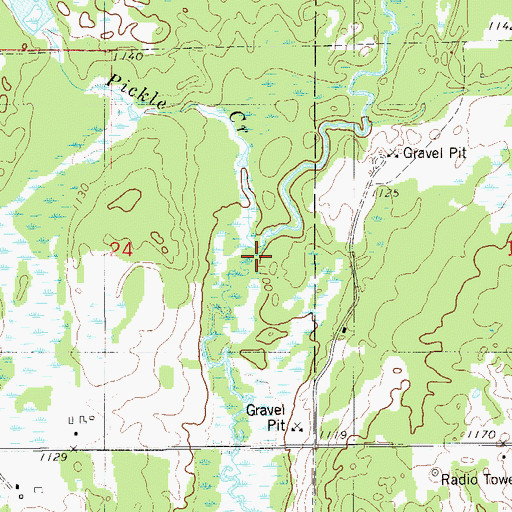 Topographic Map of Pickle Creek, MN