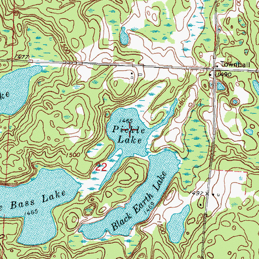 Topographic Map of Pickle Lake, MN
