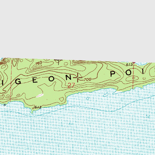 Topographic Map of Pigeon Point, MN
