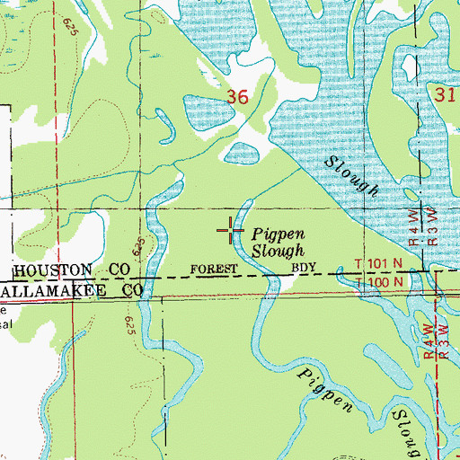 Topographic Map of Pigpen Slough, MN