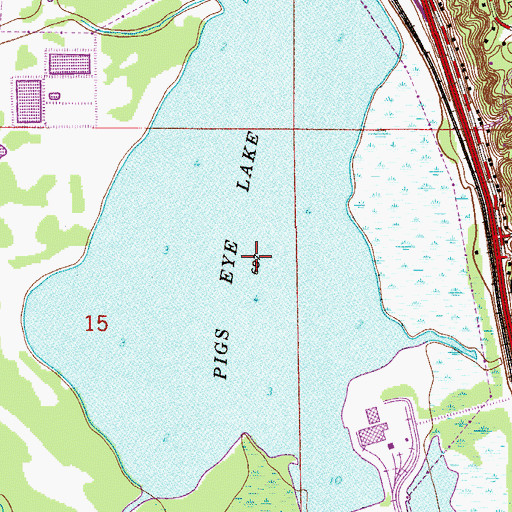 Topographic Map of Pigs Eye Lake, MN