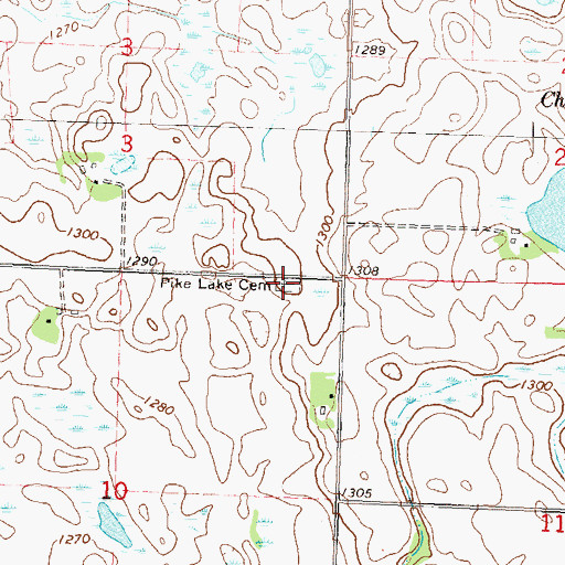 Topographic Map of Pike Lake Cemetery, MN