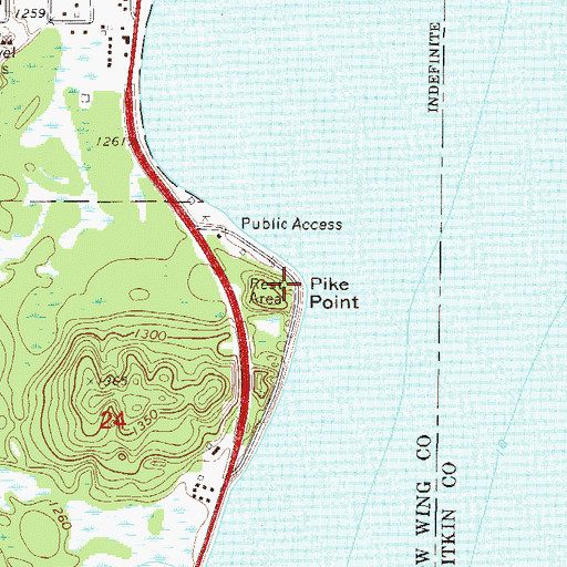 Topographic Map of Pike Point, MN