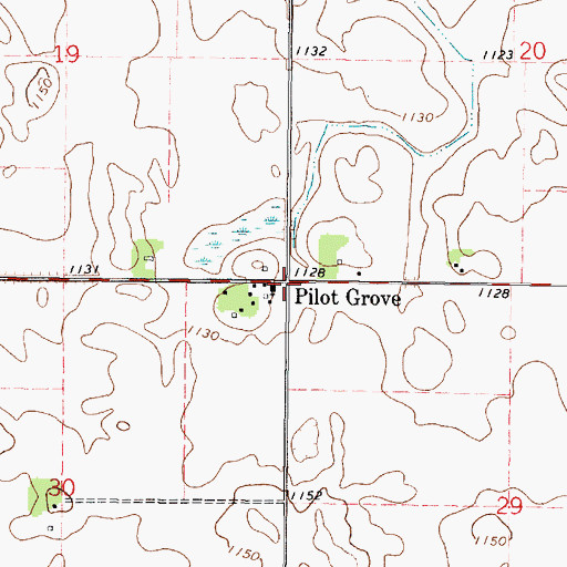 Topographic Map of Pilot Grove, MN