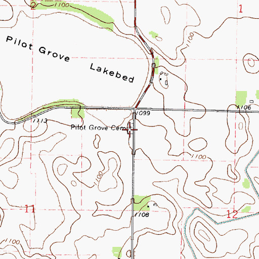 Topographic Map of Pilot Grove Cemetery, MN