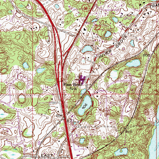 Topographic Map of Pine Bend Elementary School, MN
