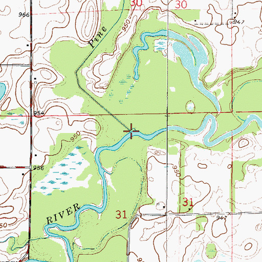 Topographic Map of Pine Brook, MN