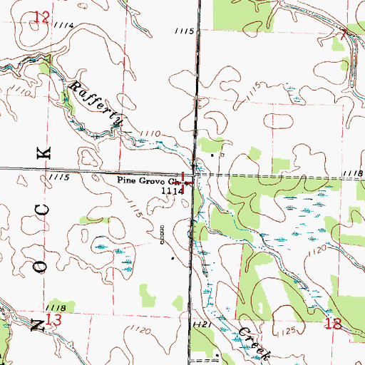 Topographic Map of Pine Grove Church, MN