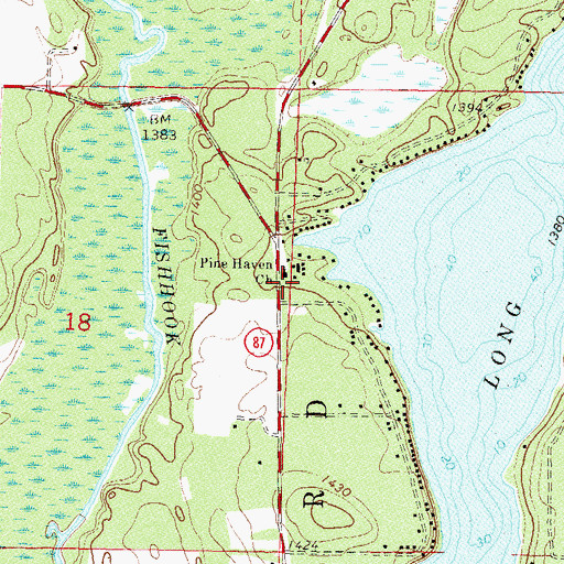 Topographic Map of Pine Haven Church, MN