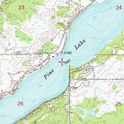 Topographic Map of Pine Lake, MN