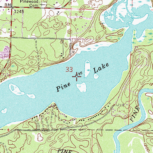 Topographic Map of Pine Lake, MN