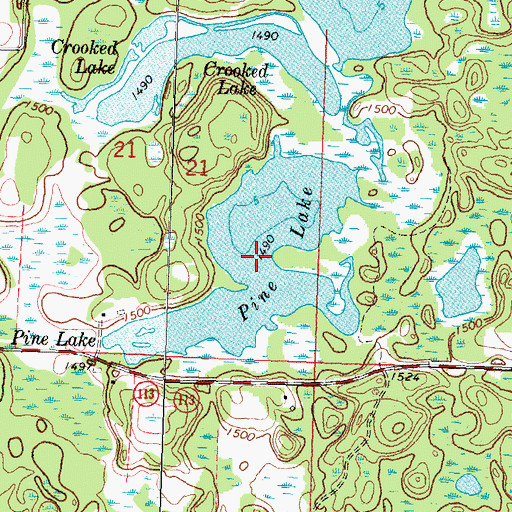Topographic Map of Pine Lake, MN
